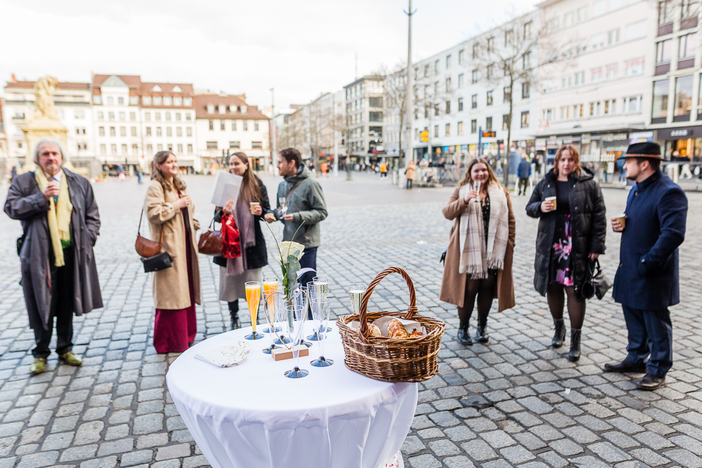 Winterhochzeit in Mannheim am Alten Rathaus